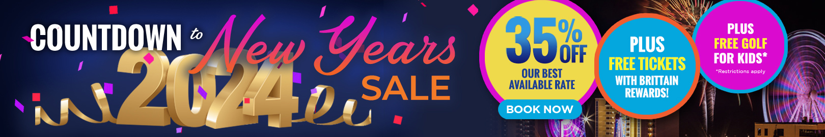 Countdown to New Year's Sale - 35% Off and Free Attraction Tickets